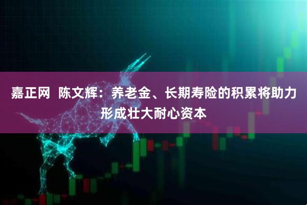 嘉正网  陈文辉：养老金、长期寿险的积累将助力形成壮大耐心资本